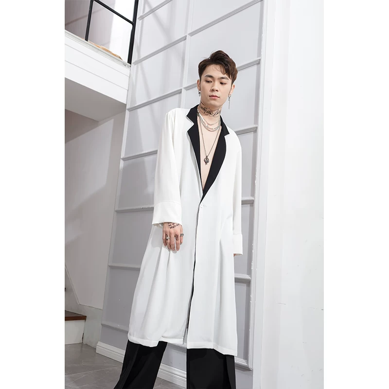 Summer long trench coat, white jacket, mid-length