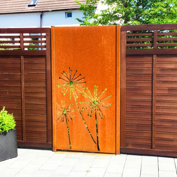 Dandelion Pattern Metal Privacy Screen Anti-Peeping Screen Outdoor Ornament Decoration Suitable for Garden or Fence