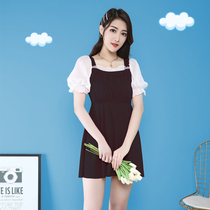 Swimsuit female summer conservative thin belly cover fairy student sweet one-piece with chest pad Fairy witch cute ins