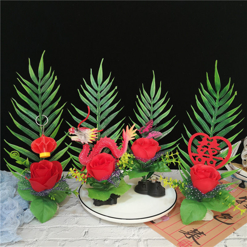 Hotel kitchen artistic conception dishes sashimi platter dishes side decoration creative small ornaments plate simulation embellished with flowers and plants