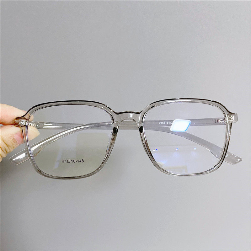 Ultra-light TR90 fashion trendy large square frame glasses frame women can match myopia big face men without makeup transparent large frame to show thin face