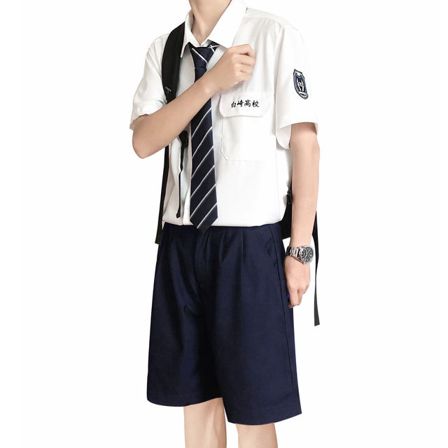 ລຸງ Kimura dk shorts boys summer basic black sailor shorts straight-cut uniform suit pants