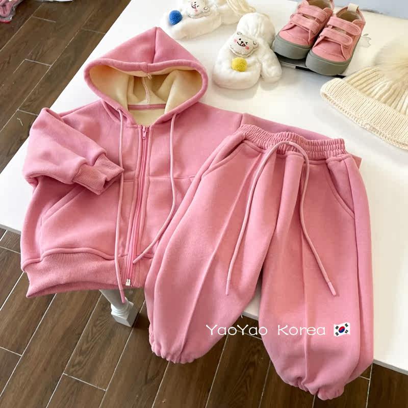 South Korea Dongdaemun Girl clothing girl's spring and autumn suit 2022 Korean family foreign school children's baby Liancap jacket sports clothes