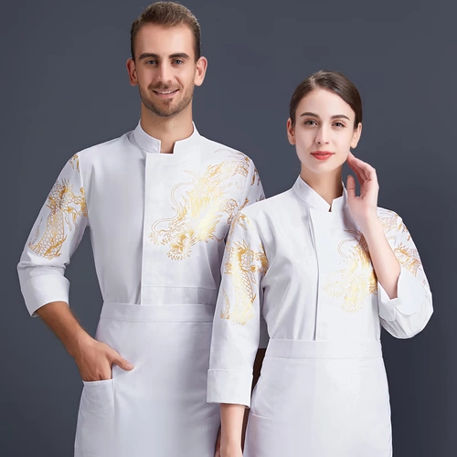 Доминирующий повар дракона Главный рабочий сервер короткий -Нарушение мужской летняя кухня Золотая Дракона Административная кухня черная кухня кухня бабушка