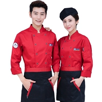 Красный черный лонгслив, фартук