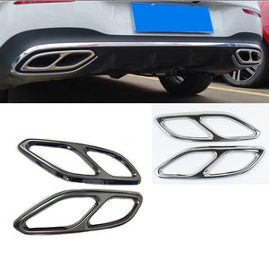Suitable for Mercedes-Benz Cla20 Models 17-19 and 13-16, Four-Outlet Exhaust Pipe Tail Throat Cover Decorative Sticker Modification Cover Black