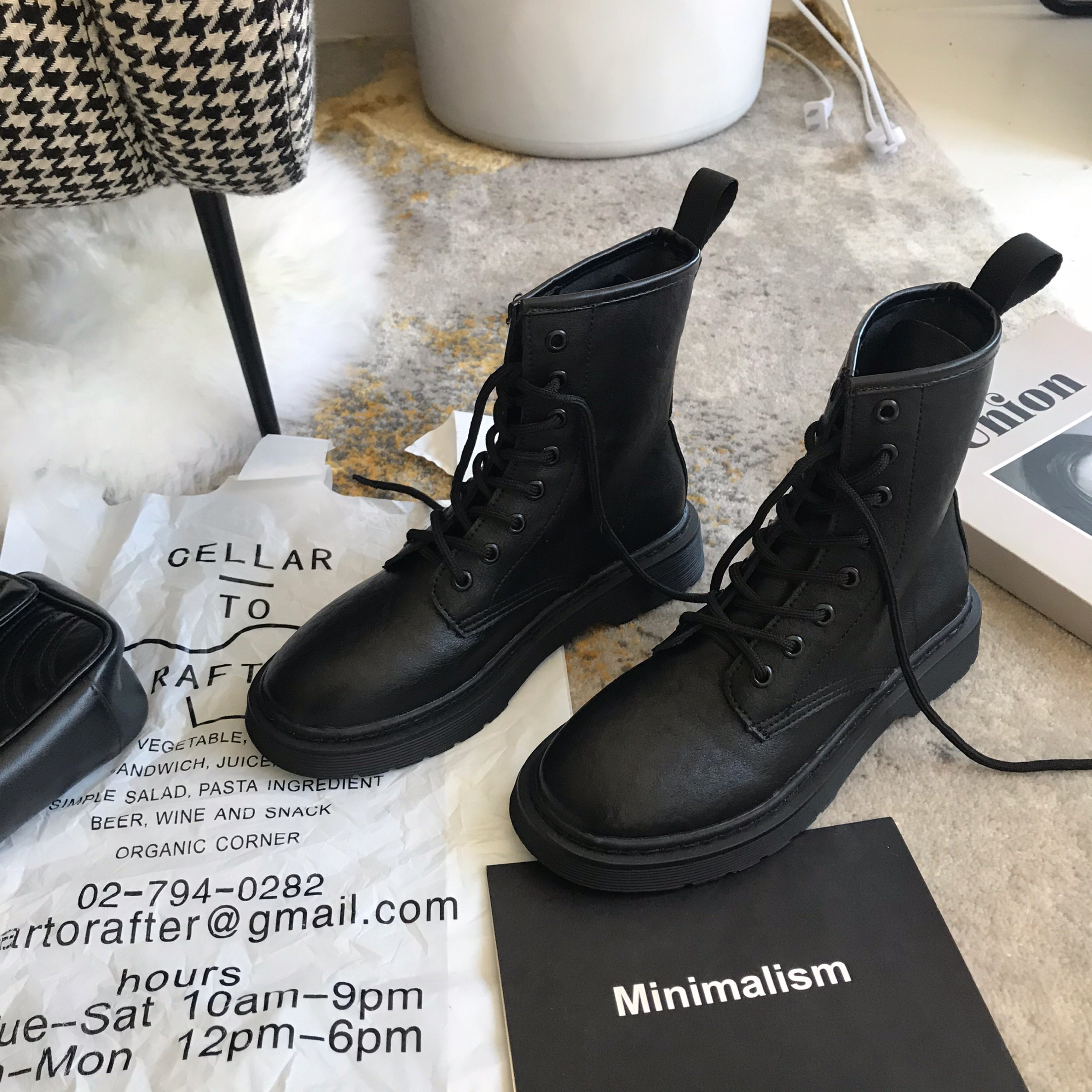 Little sun family martin boots ins shoes women's 2021 new wild British vintage booties motorcycle boots tide