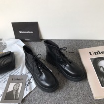 Small sun home Korean version of ins British College pu street shoot Breathable High chic2021 New Martin boots womens shoes tide