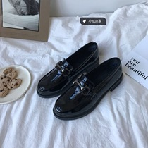 Little sun home Korea chic thick heel a pedal ins small leather shoes British style retro womens shoes 2021 New