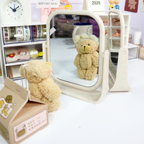 ins Korean style simple double-sided mirror adjustable angle desktop makeup mirror student dormitory desktop mirror dressing mirror