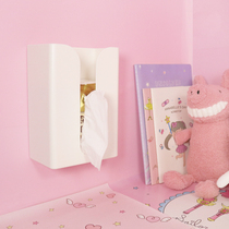 Dormitory daily necessities creative punch-free sticky wallpaper towel box cabinet tissue storage box bathroom tissue rack