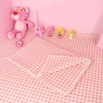 Desk cloth ins wind cotton and linen girl heart pink cloth dresser student dormitory desk table mat picnic tablecloth
