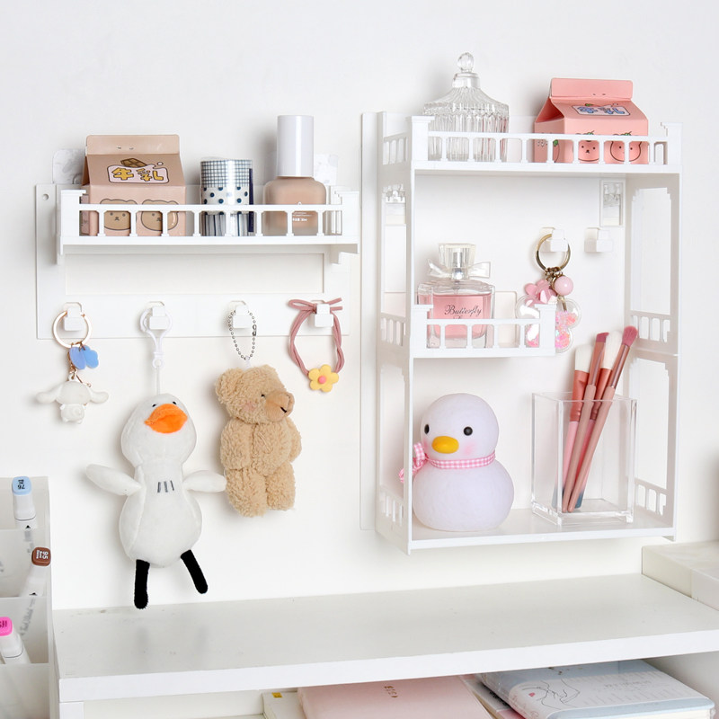 Bedside rack hanging on the wall free punching shelf bedroom wall wall hanging storage box student dormitory artifact