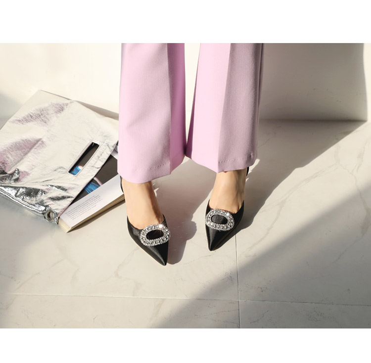 TB25pHFwQ9WBuNjSspeXXaz5VXa !!862068005 Summer new stiletto pointed high heel rhinestone buckle sandals Satin Korean version of the wild Baotou female cool shoes