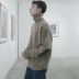 Mùa đông Nhật Bản nhung kẻ sọc khâu áo len cao cổ nam xu hướng lỏng áo len trùm đầu áo khoác mùa đông nam Hàng dệt kim