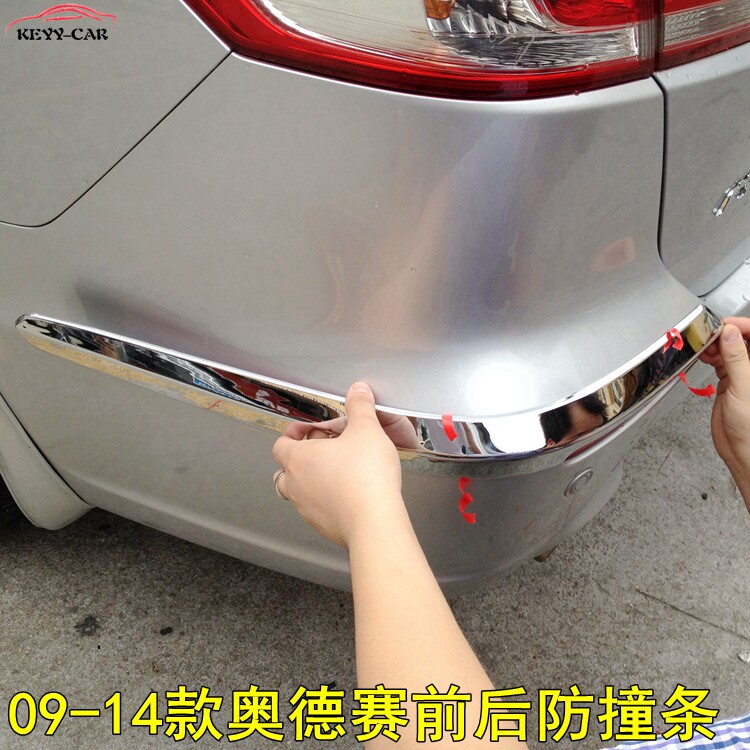 09-14 models Odyssey retrofit before and after anti-collision strip wrap angle decorative strips front and back bars Corner Retrofitted to Plated Bright Strips