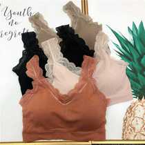 New product thick cup Fengzhixin shoulders youth no buckle fixed female tube top lace cups gathered