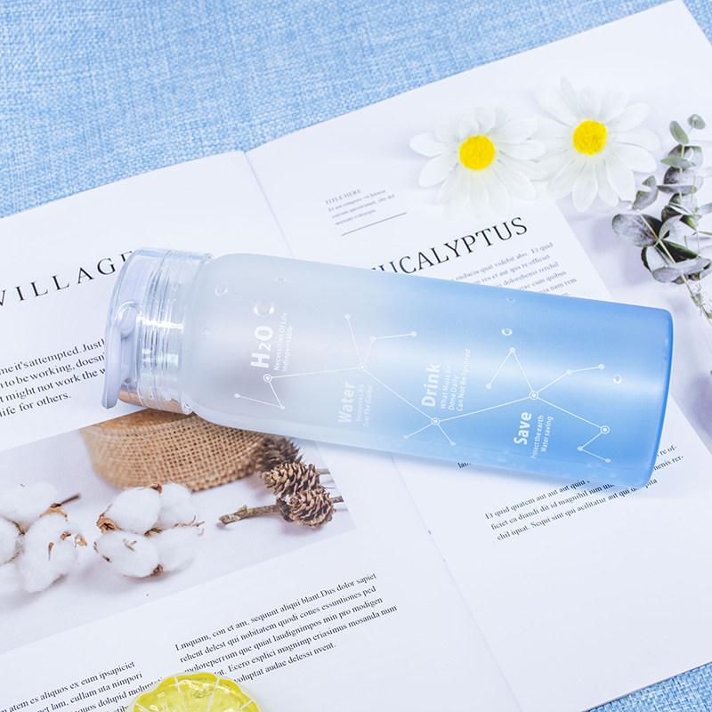 New Pint Han Style Net Red Star Emptier Cup Ins Wind Frosted Glass Cup Heat Resistant Round Office Water Glass Female