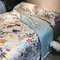 Net red Lenzing Tencel summer quilt four-piece summer thin quilt pillowcase Three-piece summer cool quilt Ice silk air conditioning quilt double