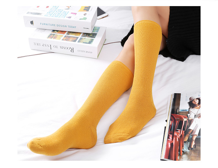 Đống vớ nữ mùa thu và mùa đông Hàn Quốc vớ dài ống cotton nữ vớ dày phần vớ màu rắn vớ vớ ngắn vớ tất noel