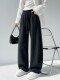 American-Style Thickened Drapey High-Waisted Sports Sweatpants for Women, Autumn and Winter Elastic Waist Casual Floor-Length Pants, Versatile Straight Wide-Leg Pants