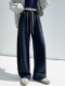 American-Style Thickened Drapey High-Waisted Sports Sweatpants for Women, Autumn and Winter Elastic Waist Casual Floor-Length Pants, Versatile Straight Wide-Leg Pants