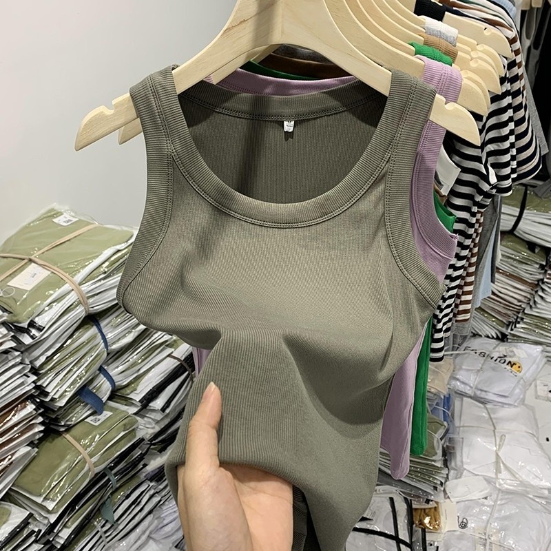 外穿内搭都好看遮副乳背心女辣妹上衣吊带螺纹夏季薄款工字宽肩带
