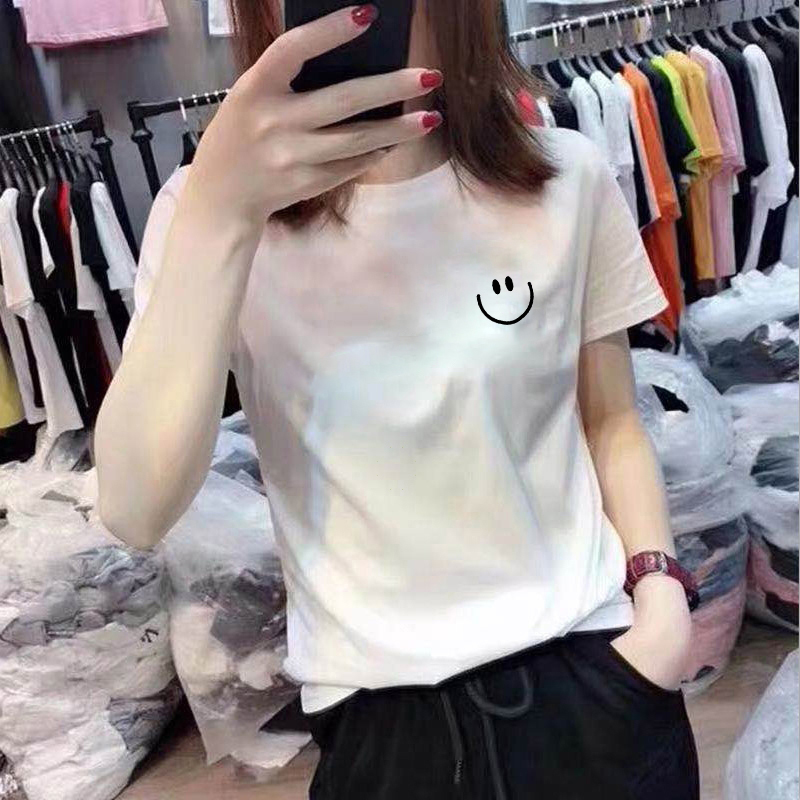Short-sleeved t-shirt women's cotton base shirt 2021 new design sense thin white loose summer thin top