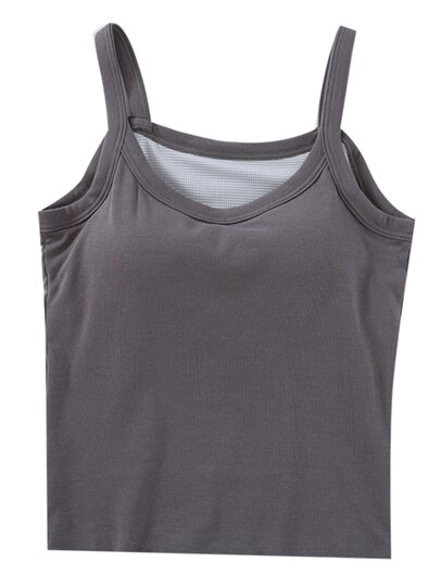 Small man wears anti-exposure suspenders ins summer sleeveless breast-covering U-neck vest slim fit short top with chest pads