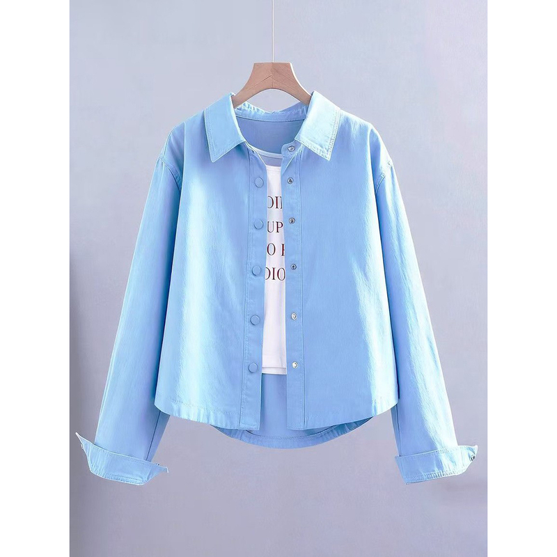 Brand Discount Women's Short Pure Cotton Denim Jacket, New Korean Style Casual Shirt Workwear Jacket Top Brand Discount Women's Short Pure Cotton Denim Jacket, New Korean Style Casual Shirt Workwear Jacket Top