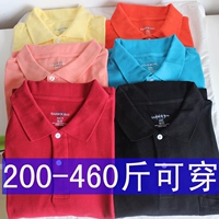 Mùa hè size lớn áo sơ mi nam POLO ve áo màu cotton thường giản cộng với phân bón XL chất béo nam áo polo nam