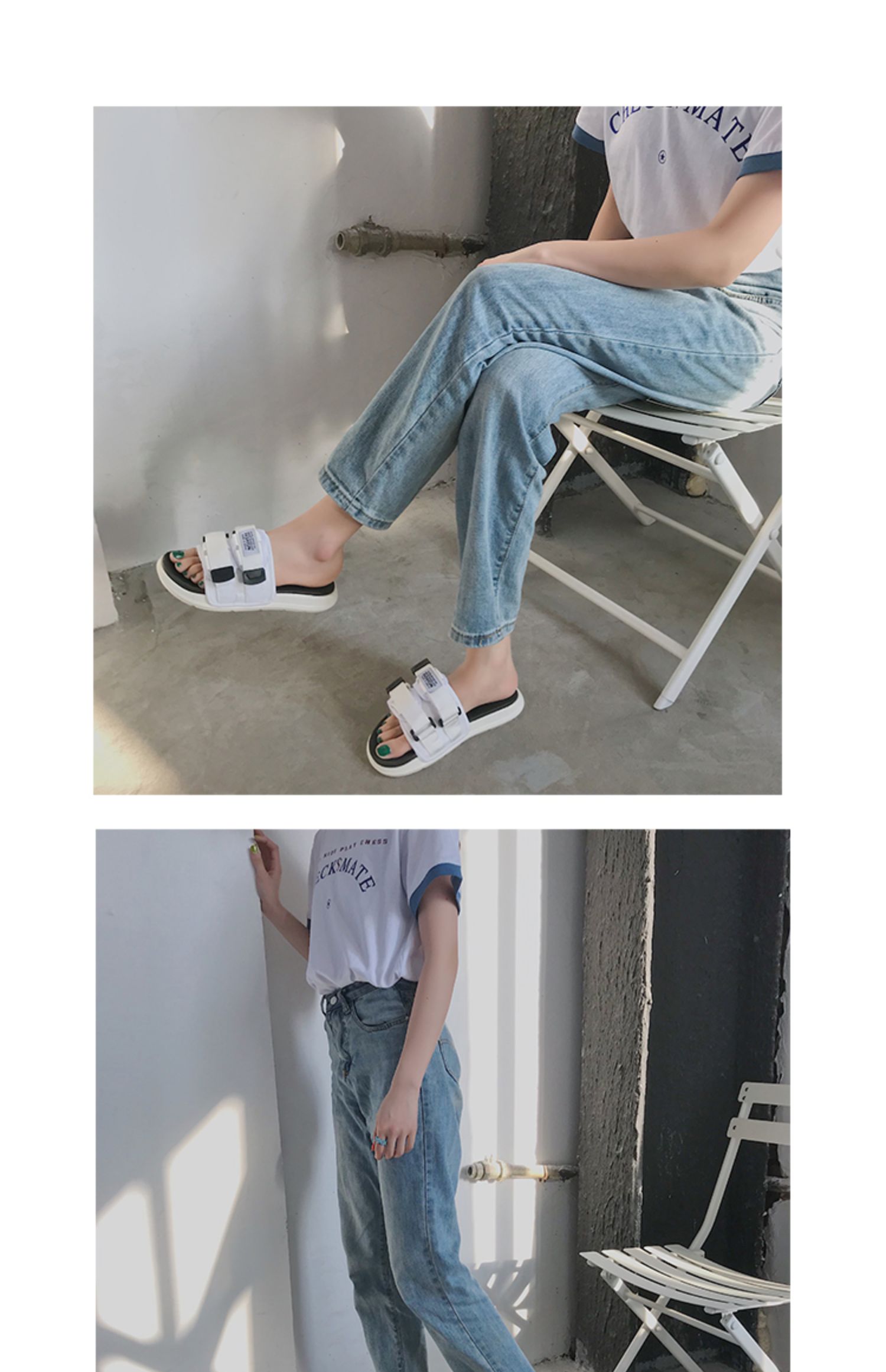 19 đôi dép mới của nam giới mùa hè velcro mặc ngoài trời Phiên bản Hàn Quốc của xu hướng đôi giày kéo bãi biển dép chống trượt - Dép giày crocs nam