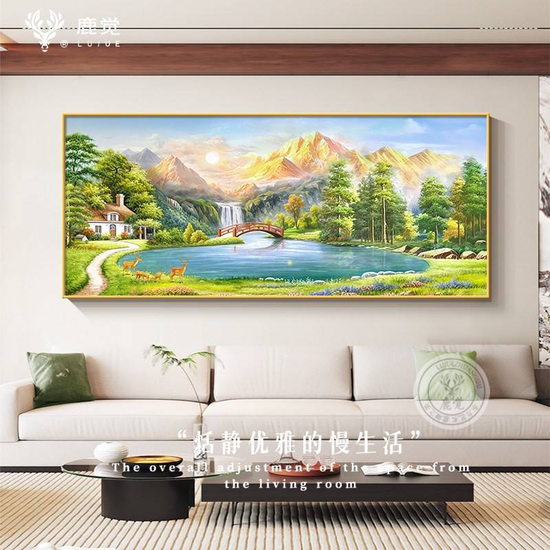 Paintings for the Living Room, Dhf Hanging Paintings, 2025 New Style, Decorative Golden Wheat Field Sofa Background Wall Hanging Landscape Paintings Collection