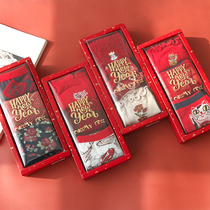 Three pairs of big happy new year 2021 Big Red lucky socks women cotton box socks