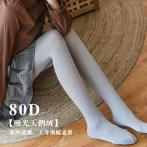 80D Matte Velvet pantyhose womens spring and autumn thin stockings anti-hook silk gray bottling socks nine points
