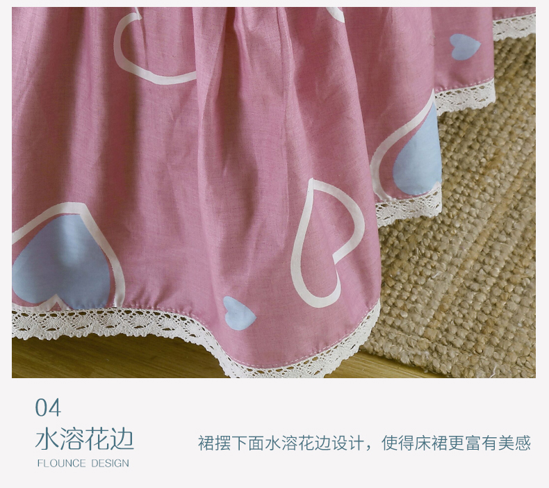 Váy cotton mùa hè trải giường đơn mảnh bông chống trượt nệm phủ bụi 1,8m tấm ba mảnh - Váy Petti váy giường đẹp	