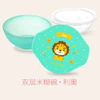 Двойная слоя рисовая паста миска (LEO) без анти -скользи
