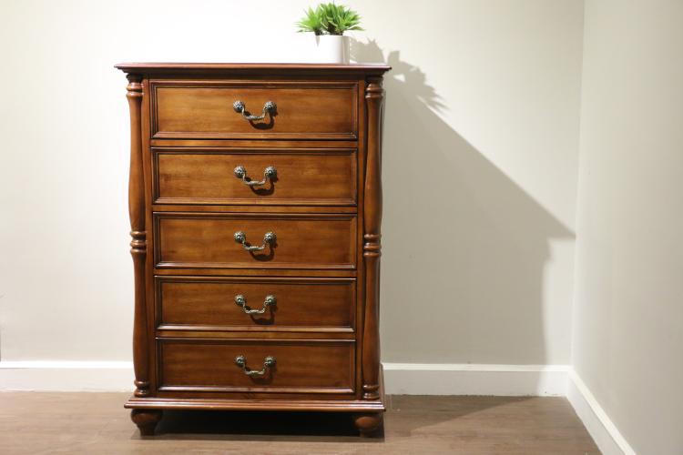 All solid wood chest of drawers American bedside table European multifunctional storage cabinet storage cabinet rubber wood bedroom furniture