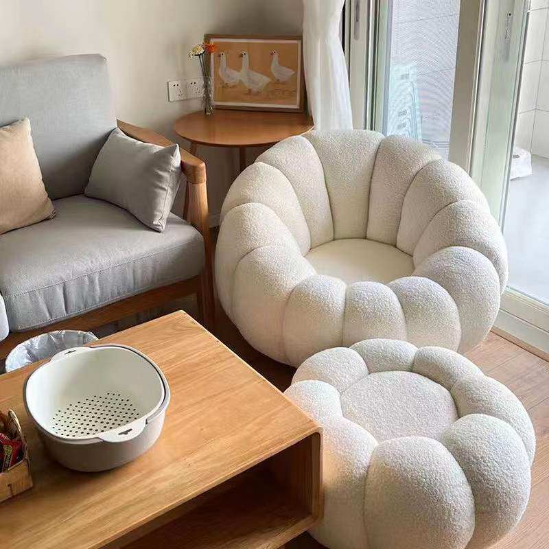 Lazy sofa lamb velvet white pumpkin chair balcony net red tatami Nordic single bedroom small sofa chair