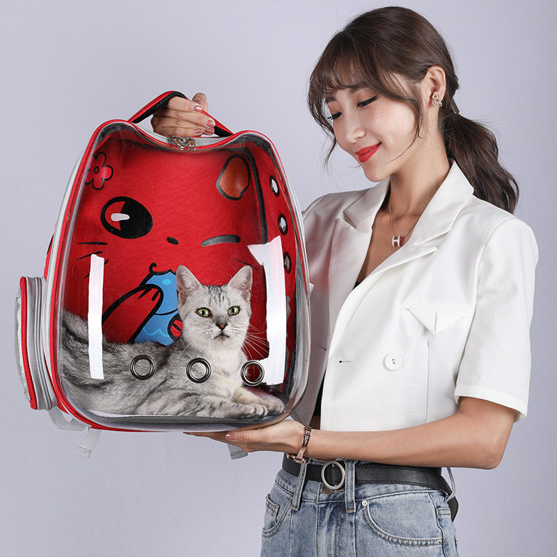 Cat bag space capsule backpack go out portable shoulder large breathable transparent dog backpack cat school bag pet cat bag