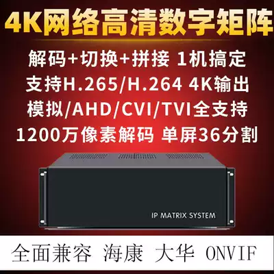 4 screen 6 screen 9 screen 12 screen 2 screen Network digital matrix H 264 H 265 HD decoder digital matrix