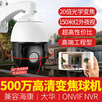 5 million network spherical monitoring HD infrared night vision automatic cruise 1080P zoom monitoring dome waterproof