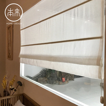 Modern Japanese-style Roman blinds white gauze curtains simple curtains cotton and linen style lifting curtains roller blinds folding curtains customization