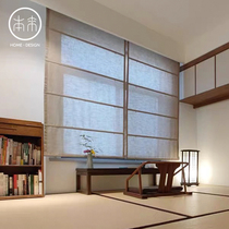 Japanese-style linen Roman curtain lifting curtain tea room rolling curtain simple light-transmitting impervious people custom homestay folding curtain decoration