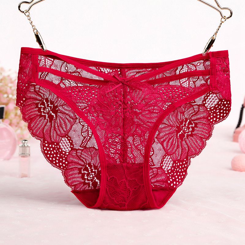Quần lót nữ gợi cảm phía trước openwork cross ren hot perspective tóm tắt phụ nữ eo thấp cá tính thời trang quần - Võ sĩ quyền Anh quan lot tre em