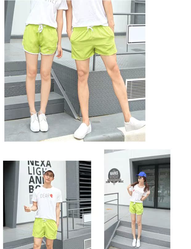 Mùa hè 2017 cặp đôi đi biển quần ba điểm thể thao giản dị quần short nam và nữ rộng kích thước nhanh quần khô bãi biển quần thể thao
