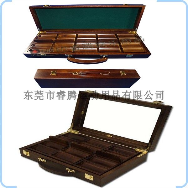 (Ruiteng) Solid Wood Chip Box Texas Hold'em Baccarat Chip Box Rack 300 500 Pieces Chip Box