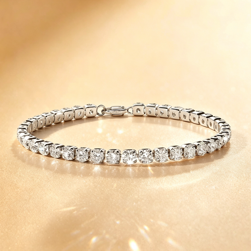 Forever Treasured "Diamond Tennis Bracelet" Platinum Jewelry Henan Cultivated Diamond Jewelry Carat Diamond Qixi Festival Gift Forever Treasured "Diamond Tennis Bracelet" Platinum Jewelry Henan Cultivated Diamond Jewelry Carat Diamond Qixi Festival Gift