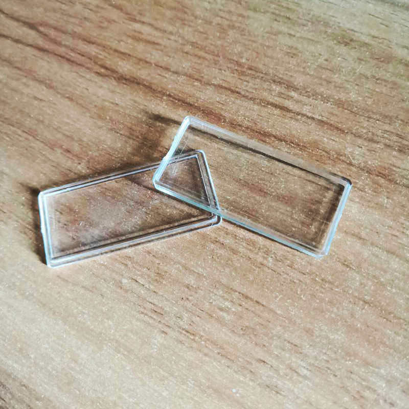 Inner diameter 17mmX34mm acrylic shell rectangular gold strip silver strip box transparent plastic protection box
