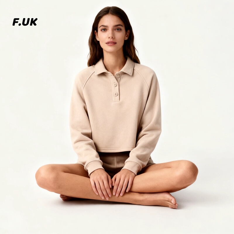 Ugg Luxury Women's Autumn and Winter Warm Ribbed Polo Lapel Elegant Sports Casual Cardigan Sweatshirt 1164850 Ugg Luxury Women's Autumn and Winter Warm Ribbed Polo Lapel Elegant Sports Casual Cardigan Sweatshirt 1164850